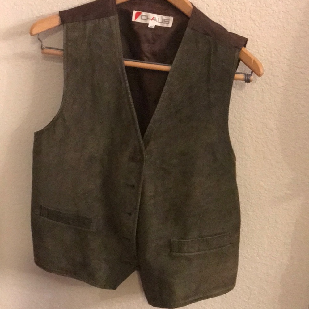 Vintage Chaus SM green suede vest